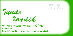 tunde kordik business card